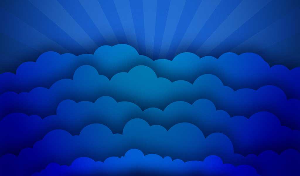 Синие лучи и облака