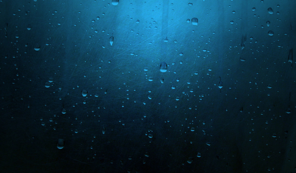 Капли на синем стекле