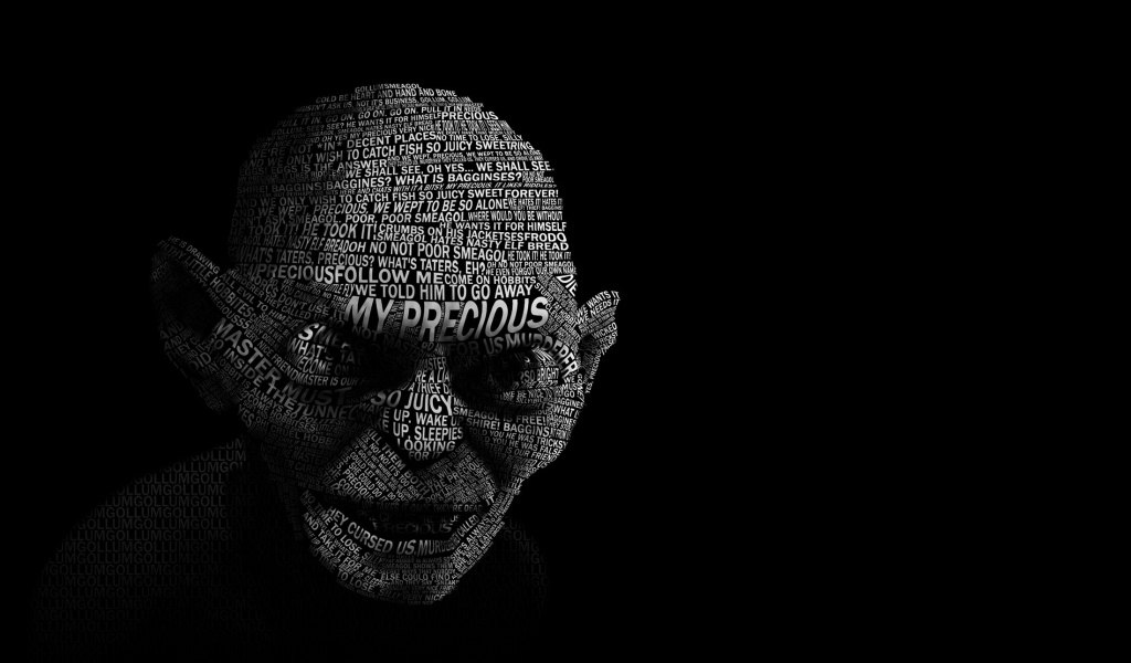 Голлум на черных обоях