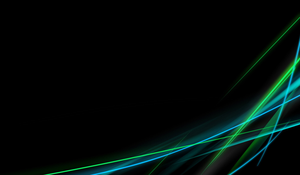 Зеленые волны на черных обоях