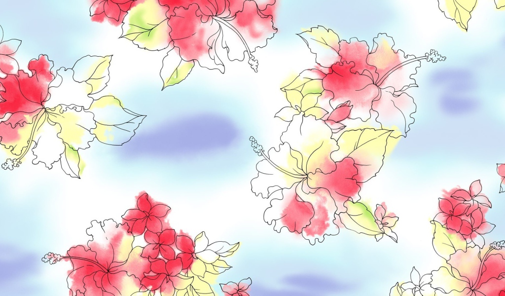 Рисованные цветы