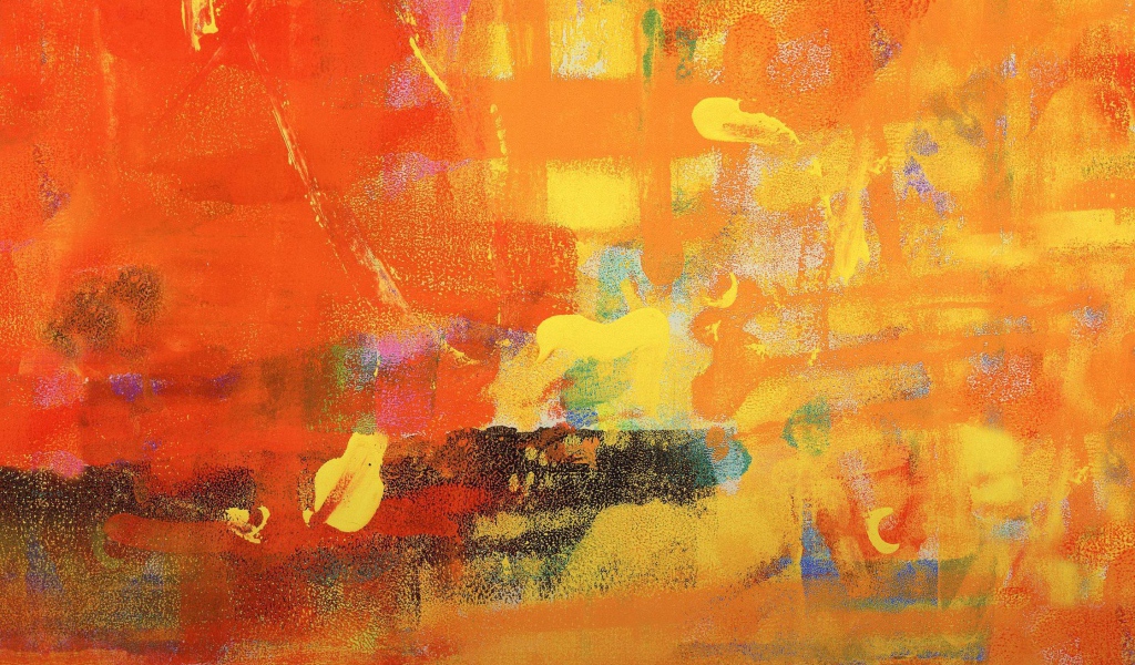 Желтые и оранжевые мазки краской