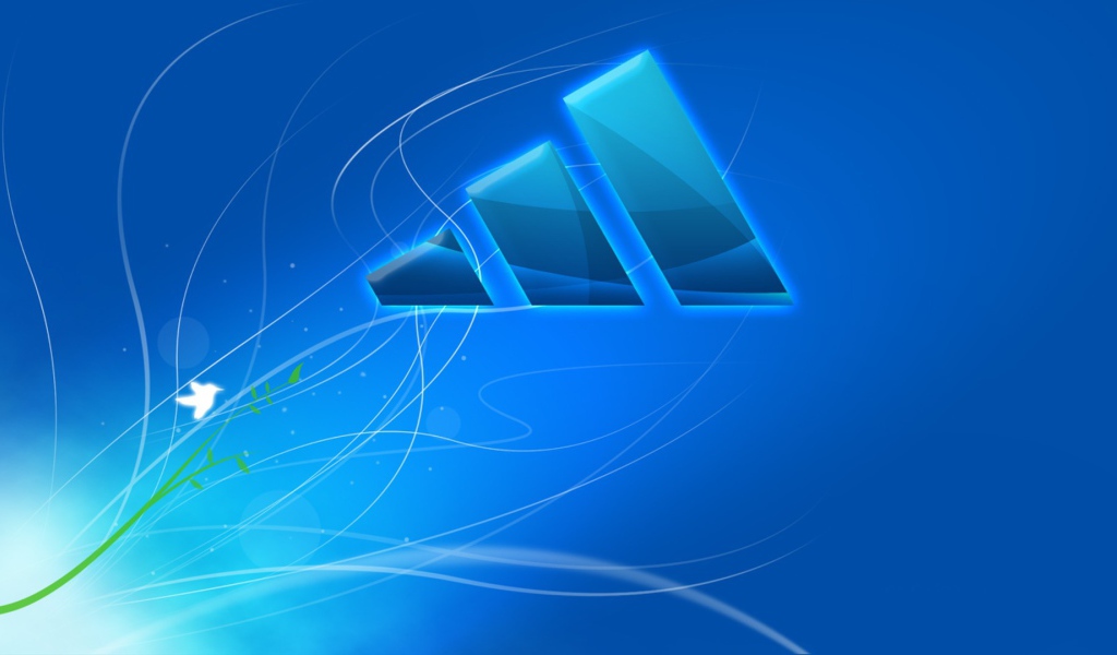 Голубой логотип Адидас