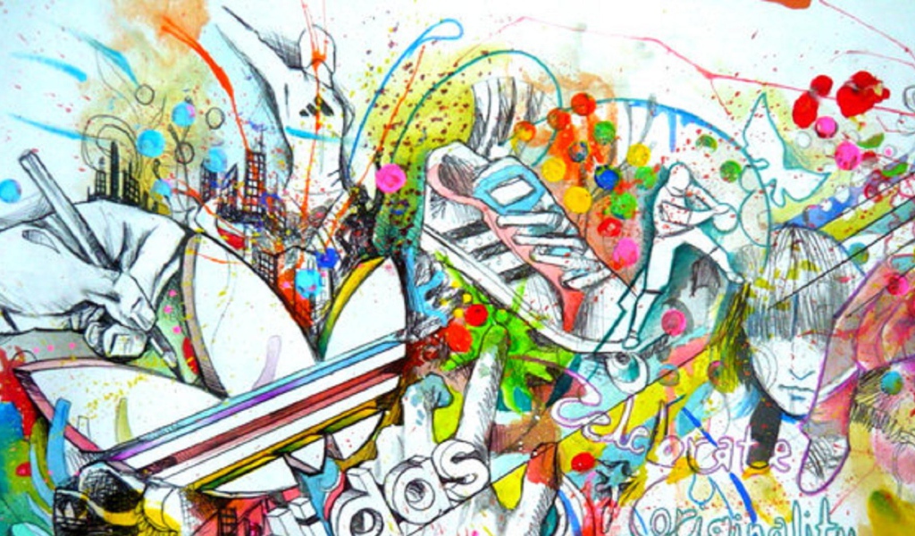 Рисованный логотип Адидас