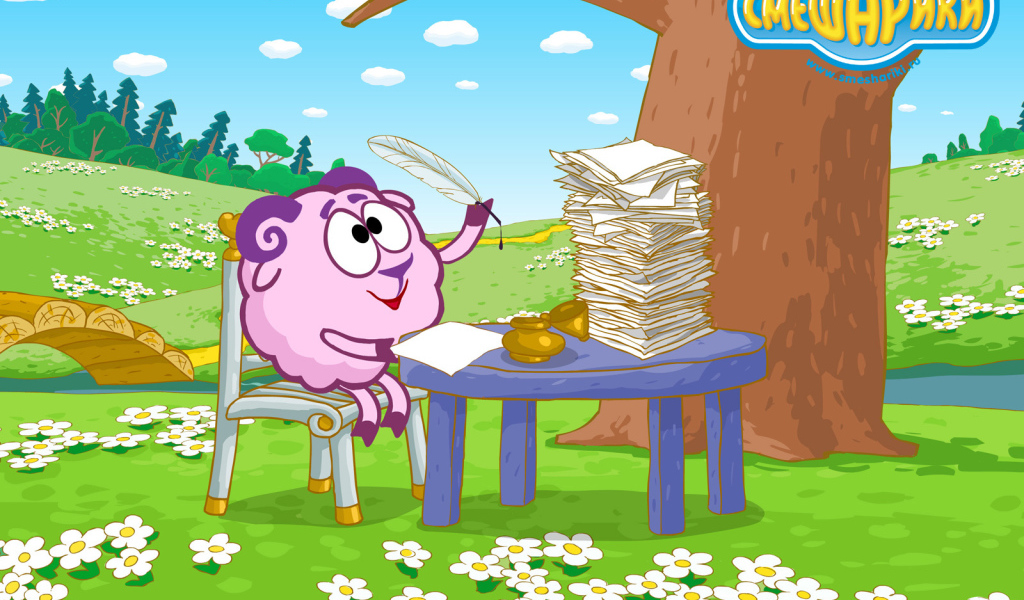 Бараш сочиняет стихи в мультфильме Смешарики
