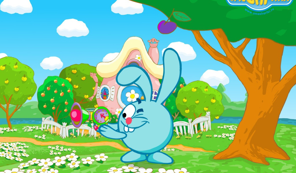 Крош у своего дома в мультфильме Смешарики