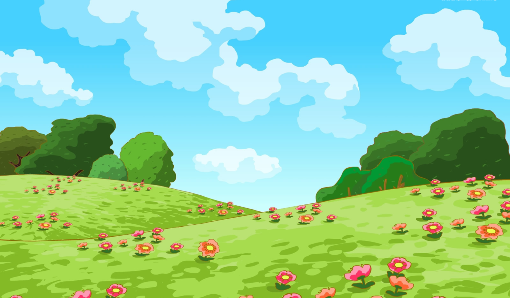 Цветочная поляна в мультфильме Смешарики