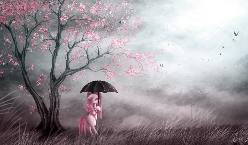 Мой маленький пони с зонтом