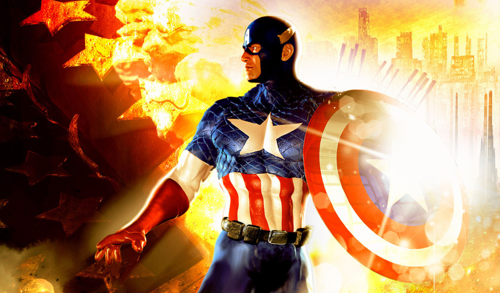 Супер герой Капитан Америка