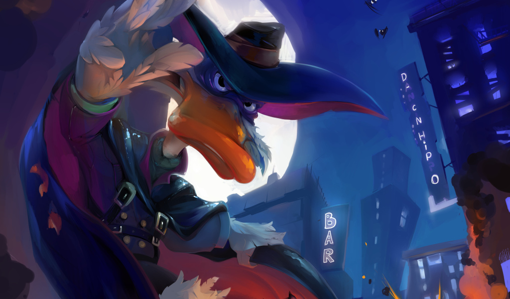 Утка черный плащ