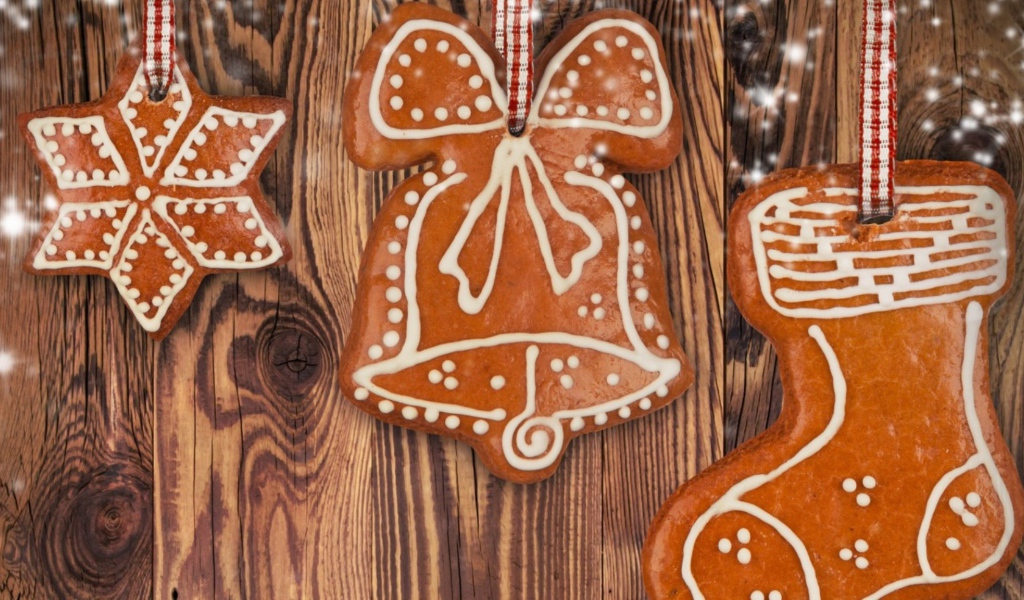 Рождественские печенья на тесемках