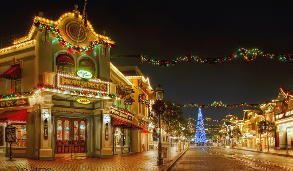 Украшенный город на Рождество