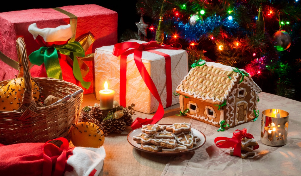 Угощение и подарки на Рождество