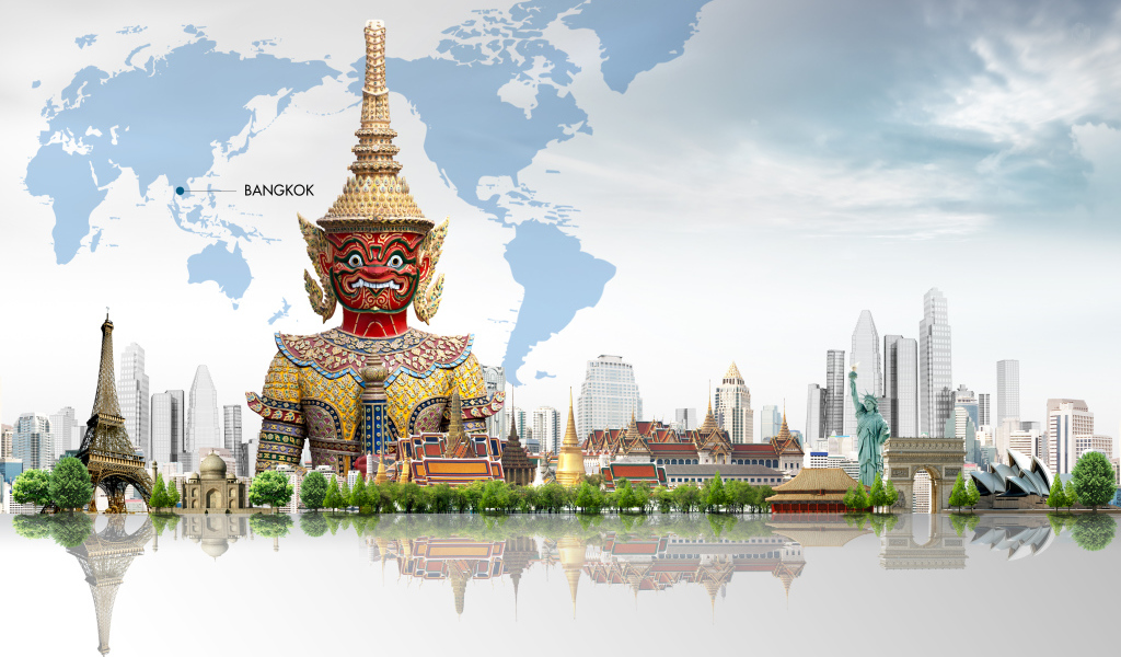 Город Бангкок на карте мира