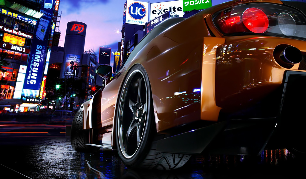 Ночной город в Японии