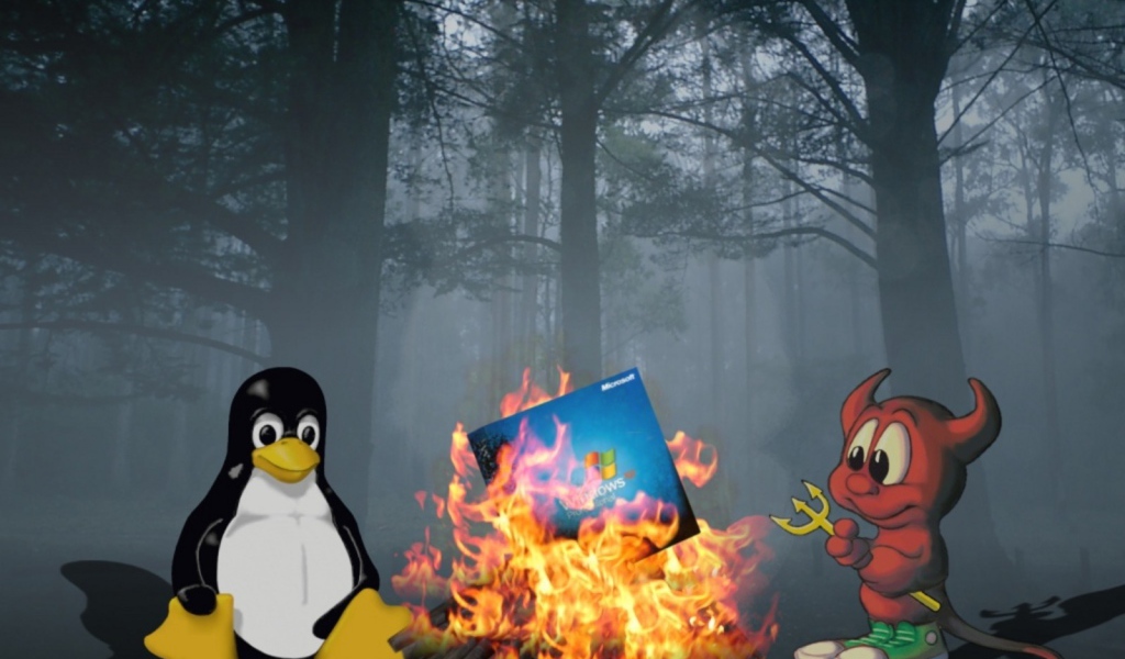 Linux сжигает Windows 