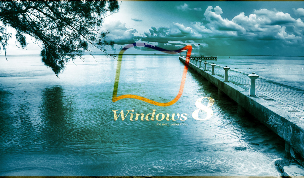 Windows 8 на фоне моря