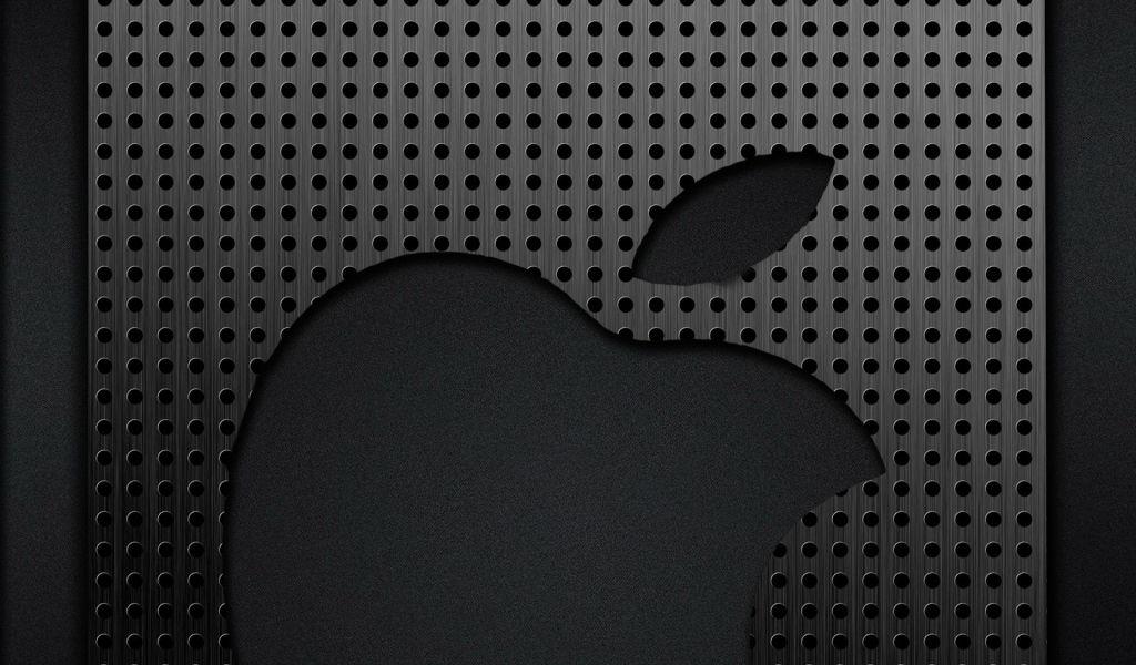 Apple на металлической решетке