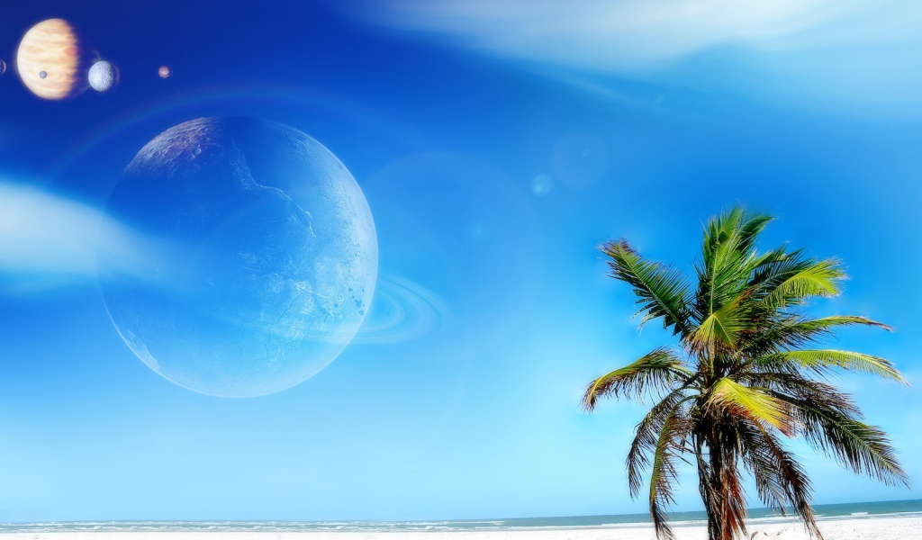 Пляж в фантастическом мире