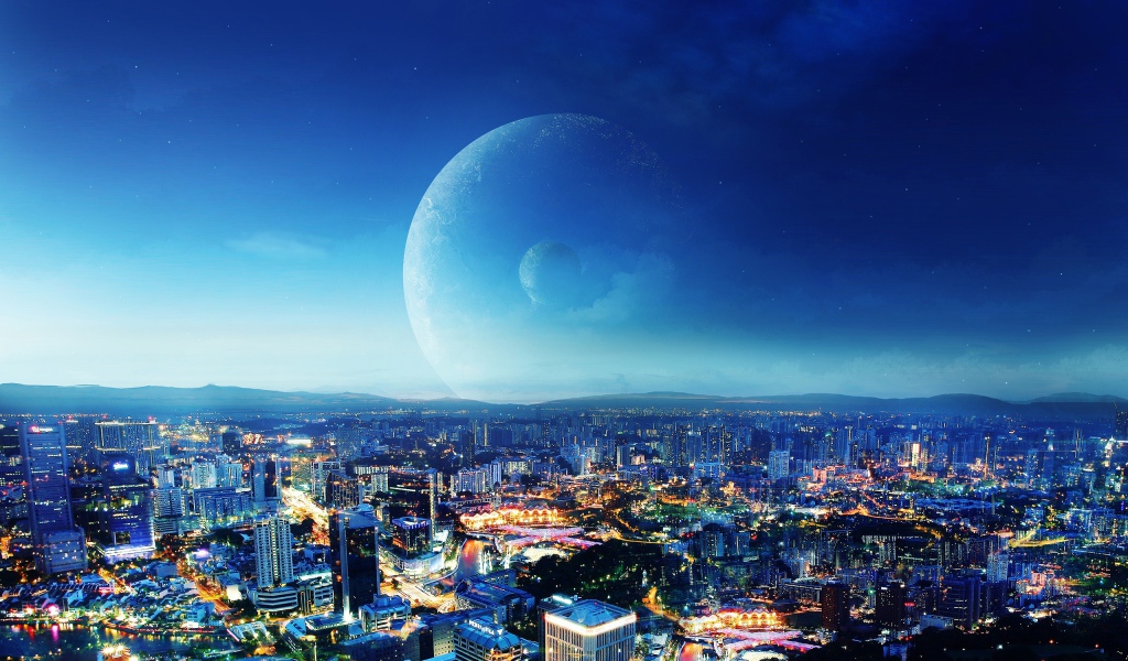 Фантастический ночной город