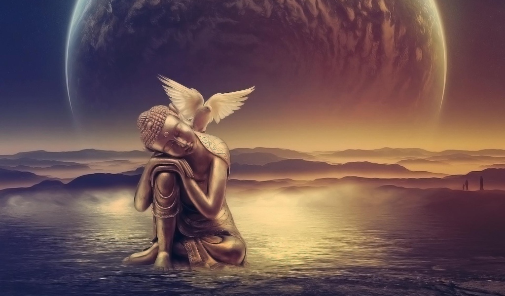 Голубь на плече Будды