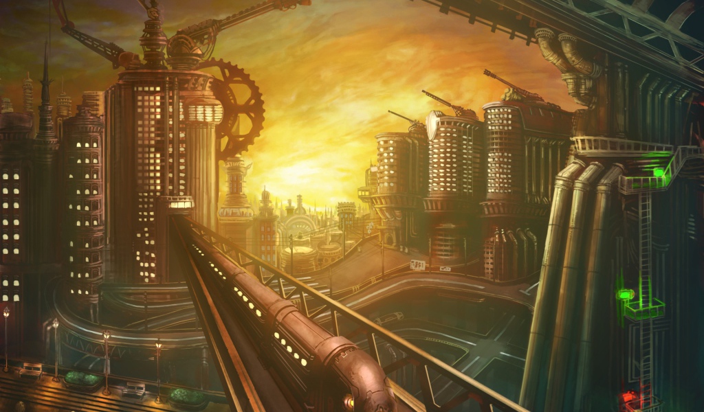 Мрачный город стимпанк