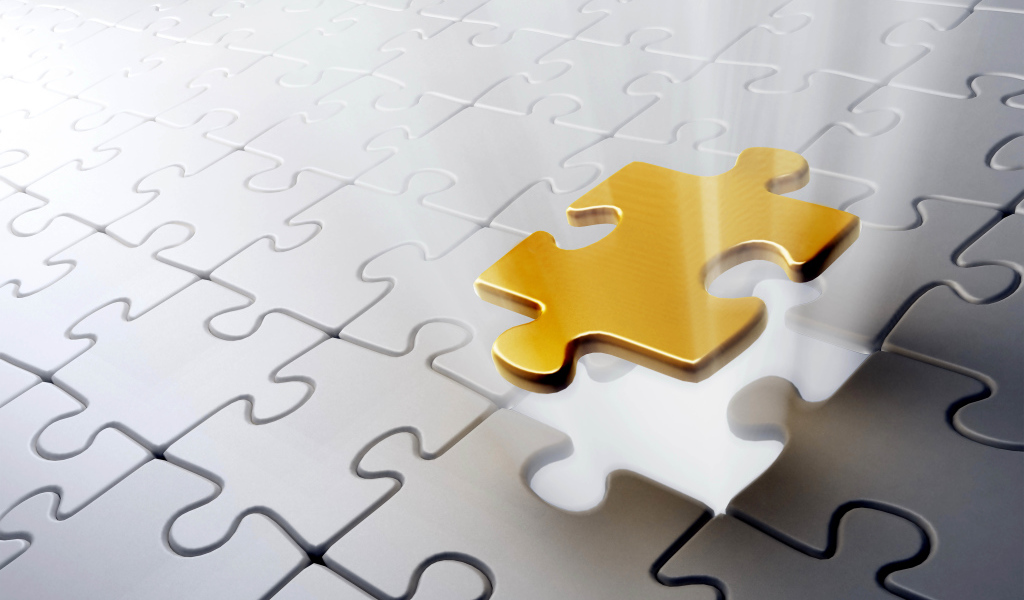 Золотой пазл на месте