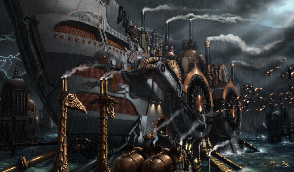 Сухопутный корабль стимпанк