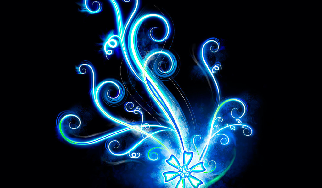 Неоновый векторный цветок