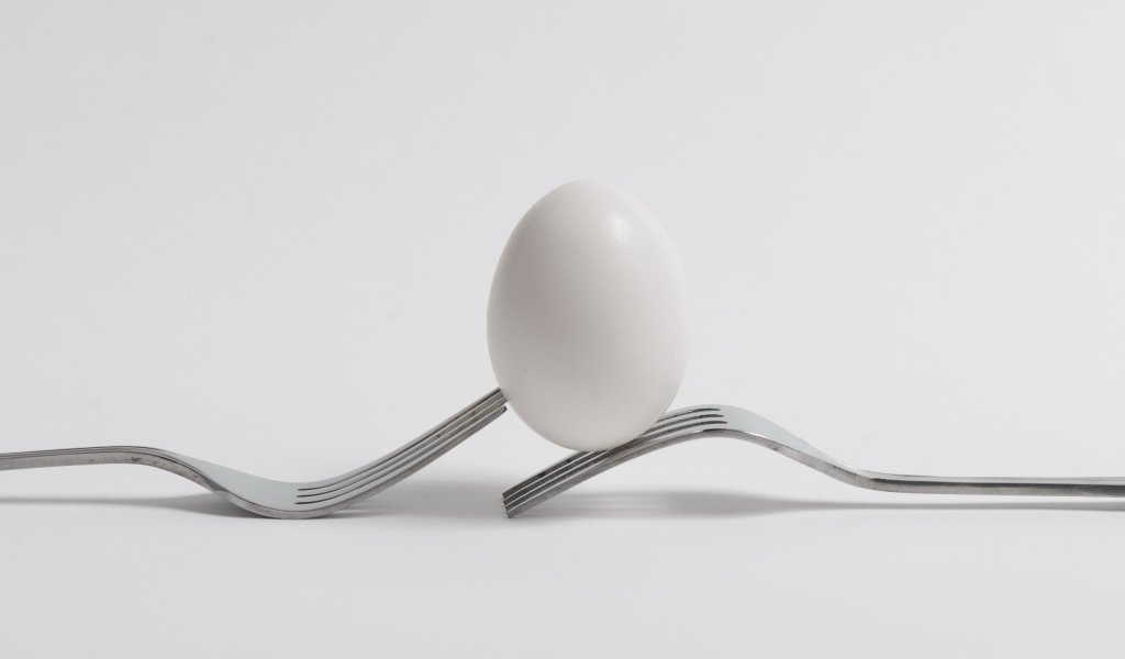 Яйцо на двух вилках