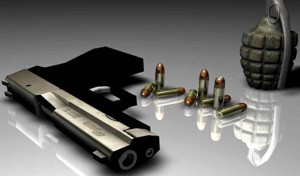 Пистолет и граната