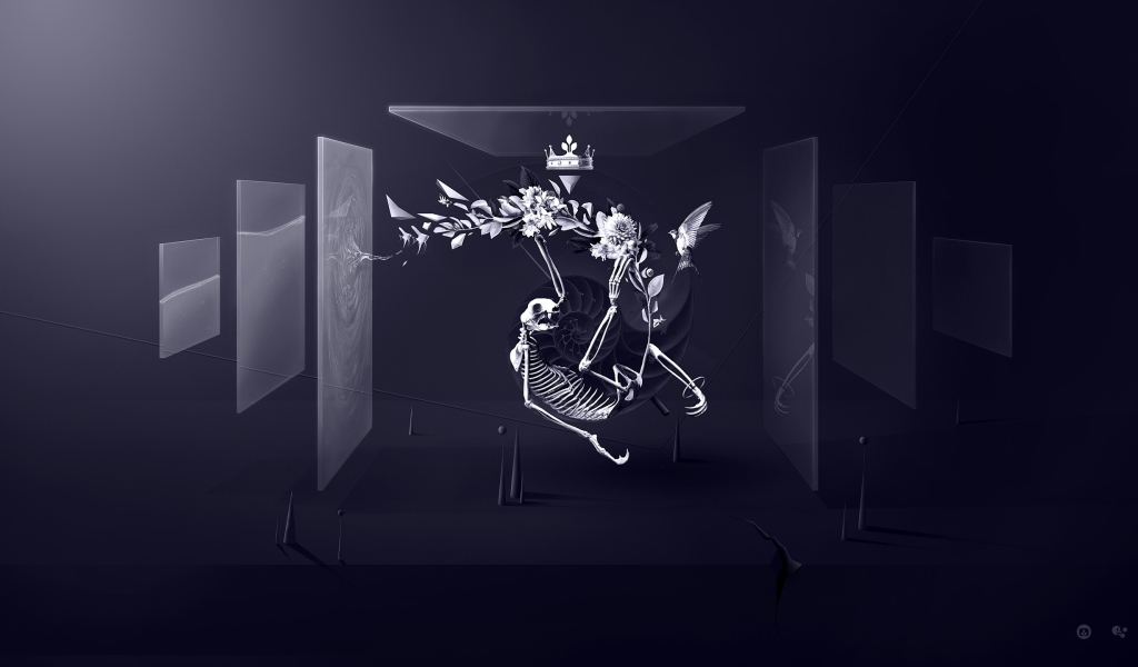 Скелет между стеклами