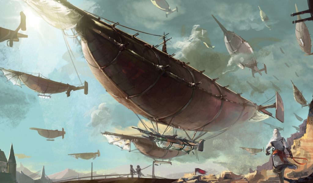 Отряд дирижаблей стимпанк