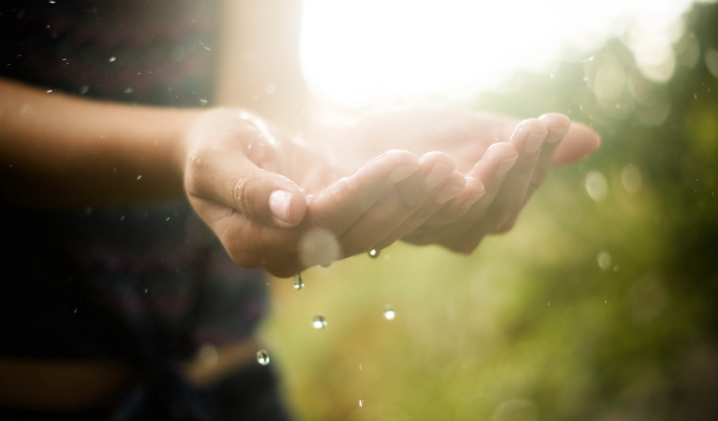 Ладони с водой