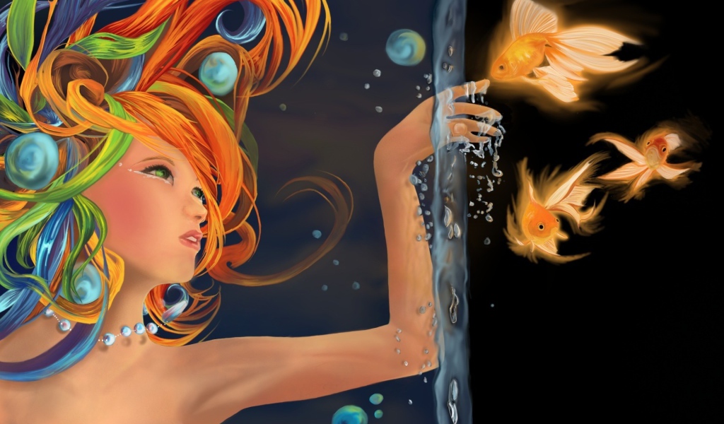 Русалка в аквариуме