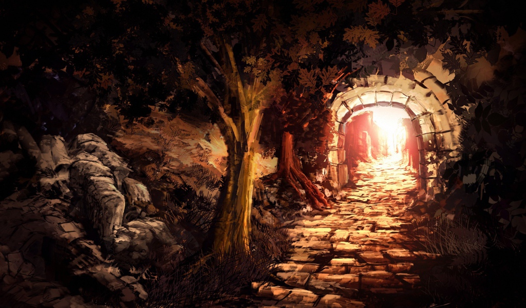 Каменная дорога через арку