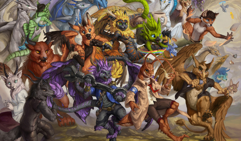 Семейство разных монстров