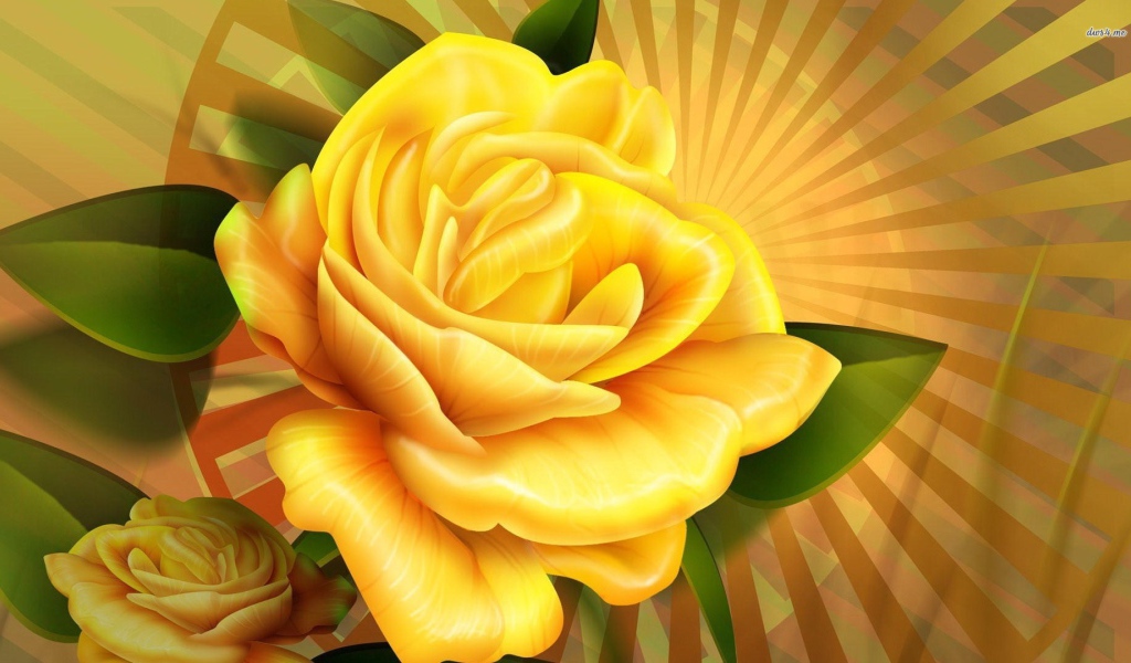 Жёлтые розы, рисунок