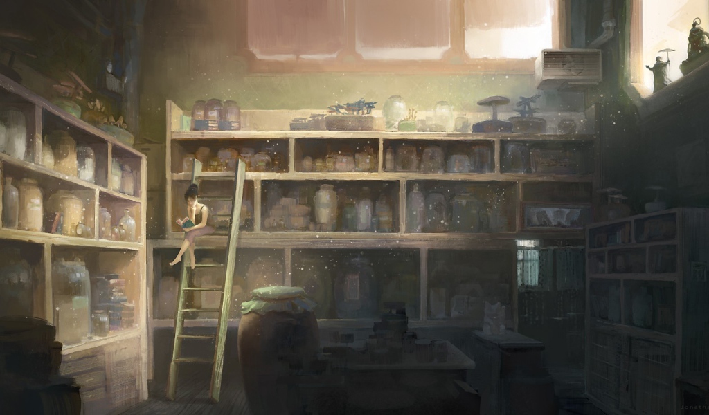 Девушка читает книгу