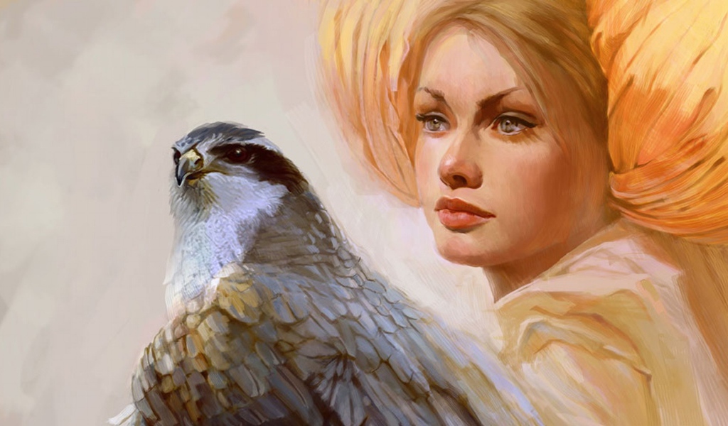Девушка с ястребом