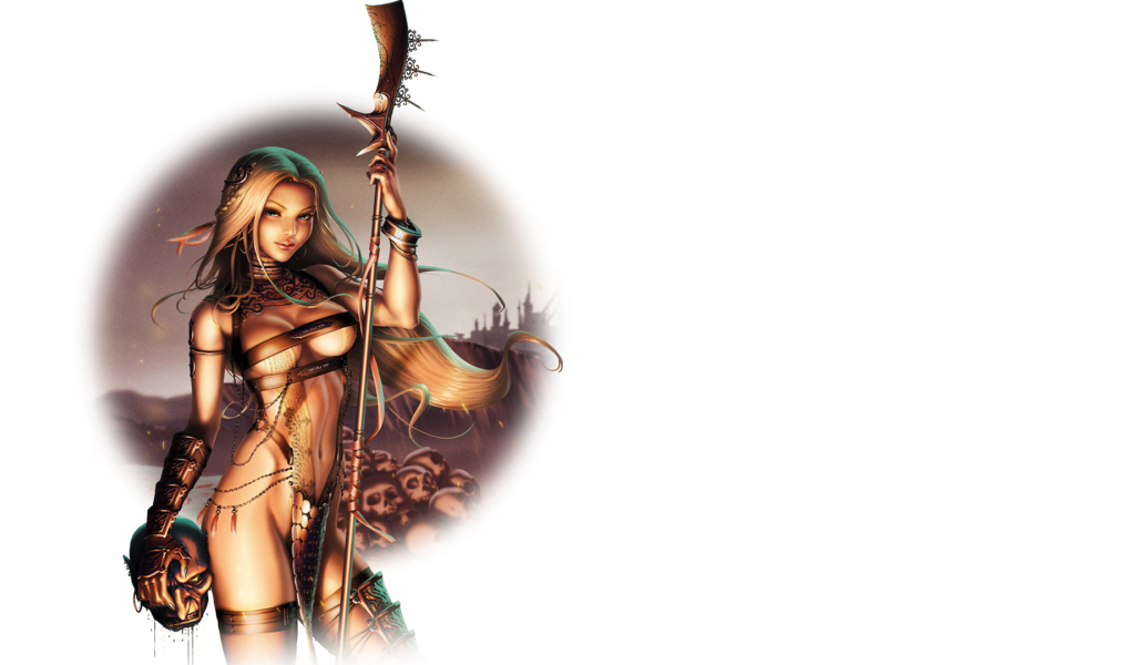 Девушка с посохом