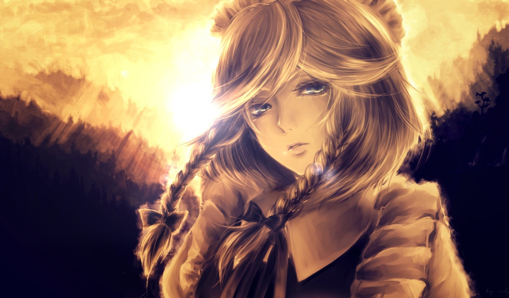 Девочка с косичками