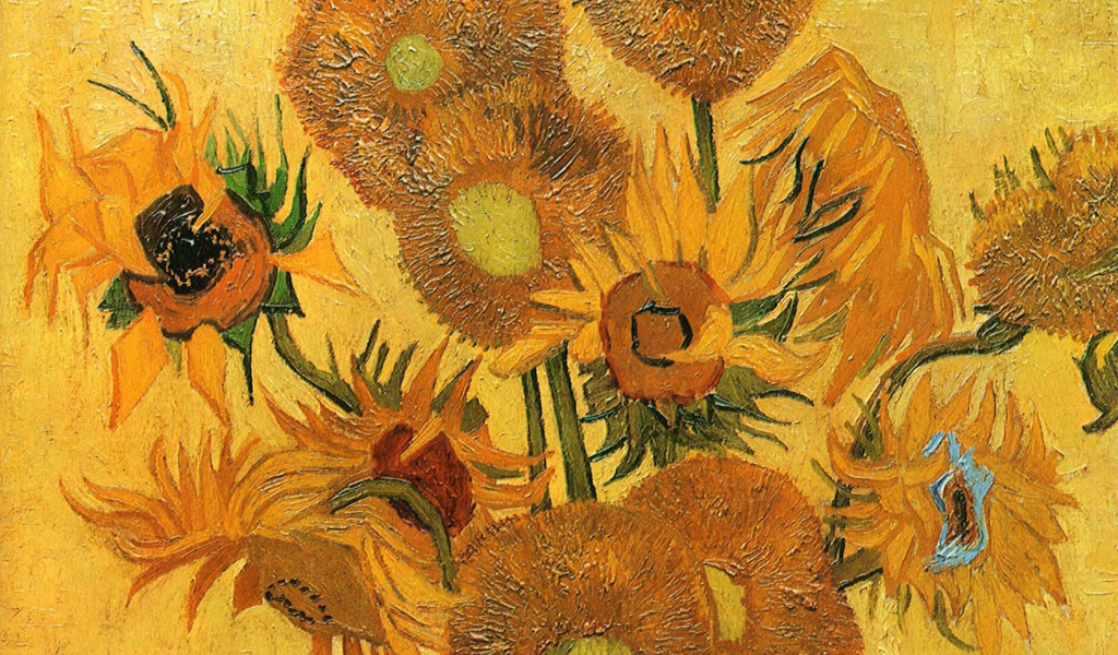 Famous painting of Vincent Van Gogh - Life vase with fifteen sunflowers