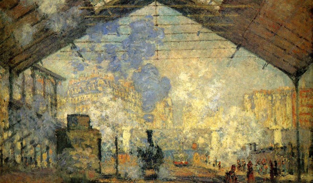 Painting Claude Monet - Train station