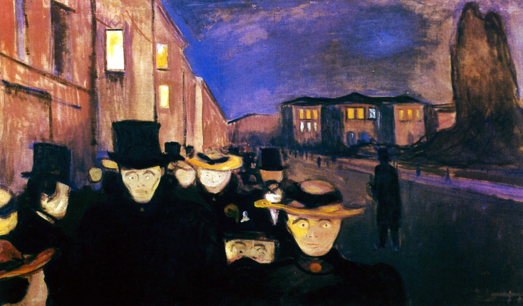 Картина Эдварда Мунка - темная улица