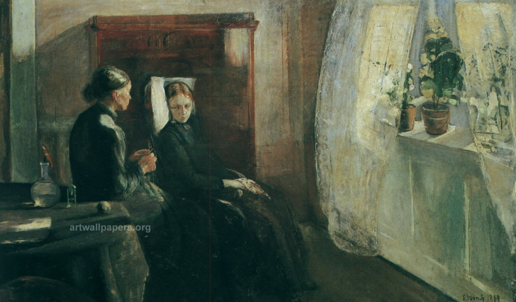 Картина Эдварда Мунка - Женщина у окна