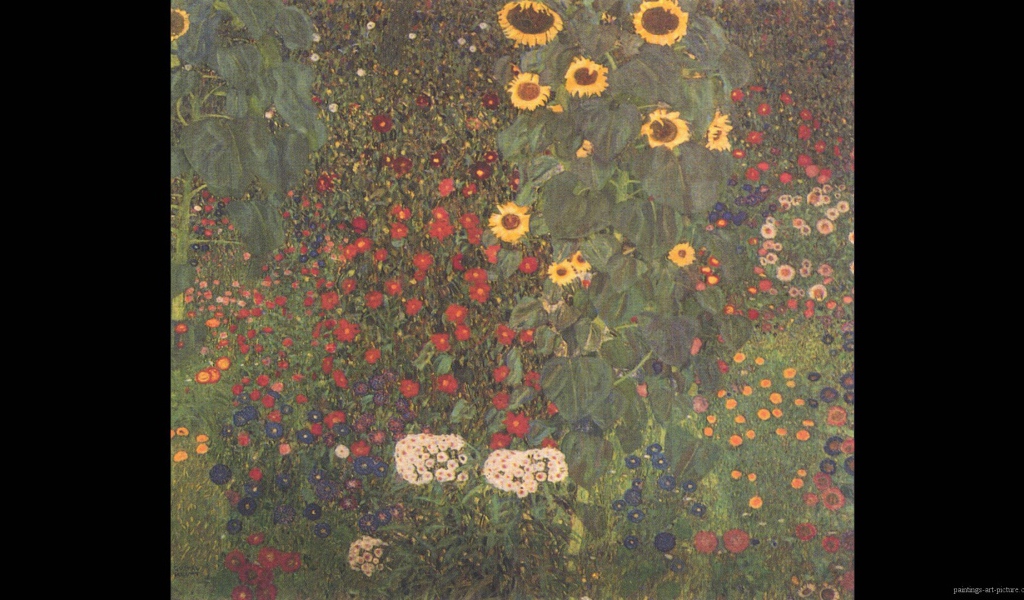 Картина Густава Климта - Ферма сад с подсолнухами