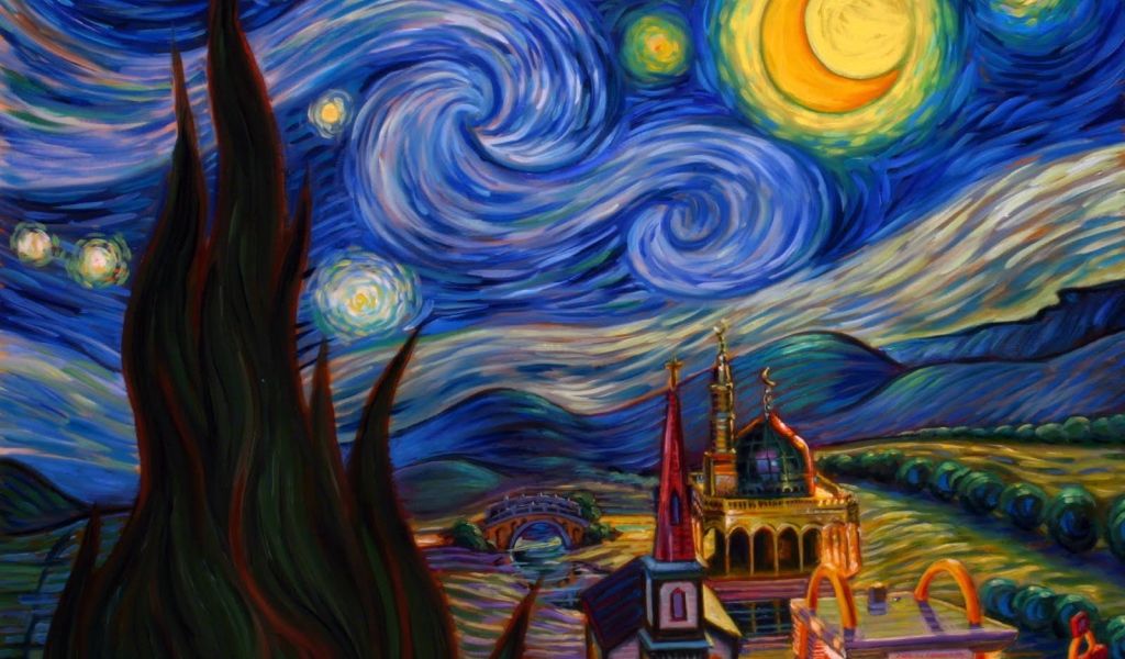 Painting of Vincent Van Gogh - Moon