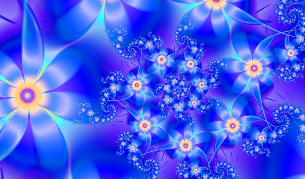 Орнамент из синих цветов