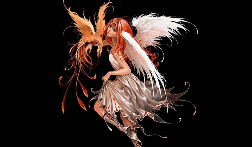 Ангел с птицей